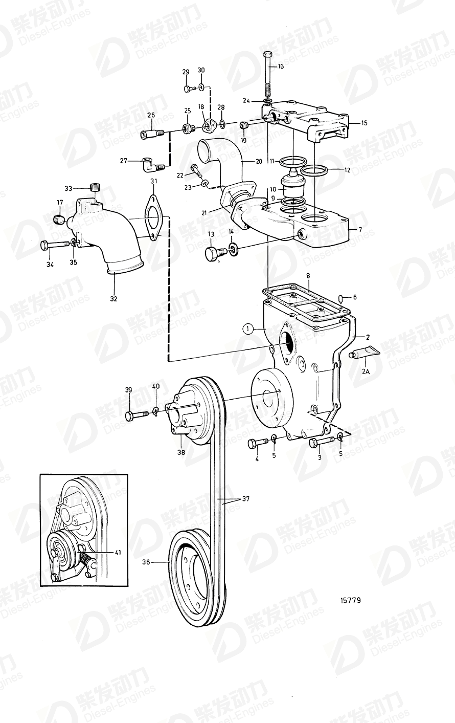volvo penta Coolant pump 866583 Drawing volvo penta Coolant pump 866583 Drawing
